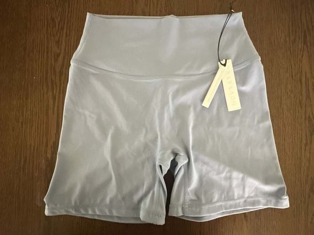 Paragon Activewear Recstretch Scrunch Biker Shorts in Light Blue Size L